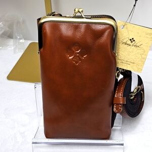 Patricia Nash Pertina Printed Leather Tan Phone Crossbody